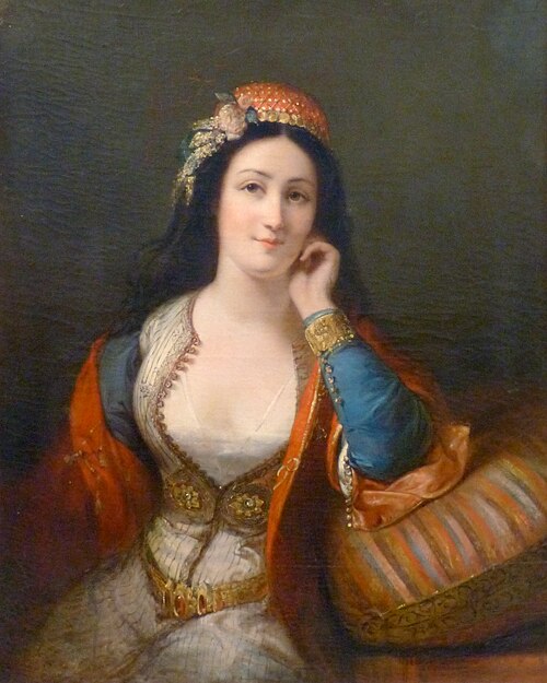 Jeune fille grecque en costume d'Athènes ou portrait de Madame Amédée Pichot, 1833, Julie Duvidal de Montferrier