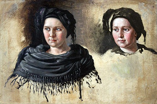 Two Frisian women from Föhr, 1859, Carl Ludwig Jessen