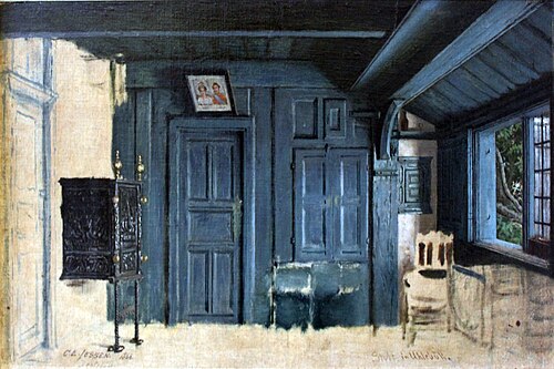 Parlour in Uhlebüll, 1866, Carl Ludwig Jessen