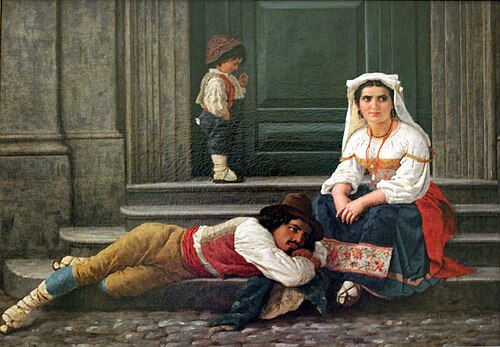 Italian shepherd family, 1868, Carl Ludwig Jessen