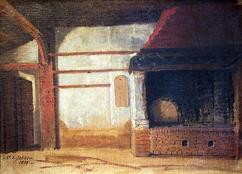 Brick Fireplace, 1878, Carl Ludwig Jessen