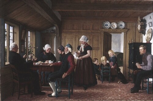 A Frisian family drinking Coffee, 1897, Carl Ludwig Jessen