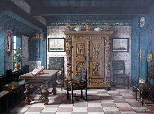 The blue living room, 1912, Carl Ludwig Jessen