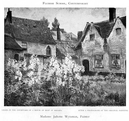 Lilies in the Courtyard of a House of Rest at Bruges, 1905, Juliette Wytsman