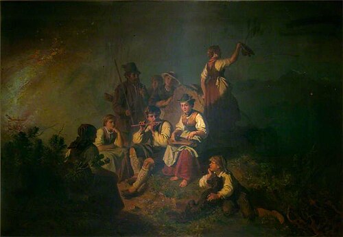 Midnight Fires on the Alps, , Julius Köckert