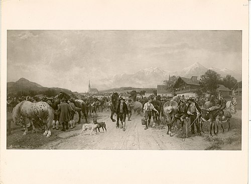Market of horses, 1888, Julius von Blaas