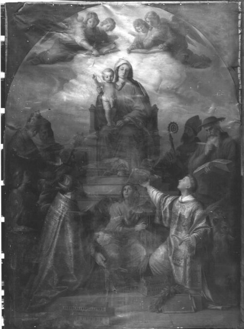 Thronende Muttergottes mit Heiligen (Madonna in Trono), 1853, Heinrich Maria von Hess