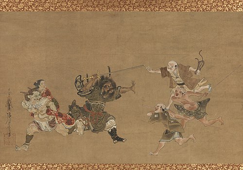Shoki Fighting for a Courtesan, 1709, Kaigetsudō Ando