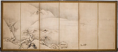 Snowy Landscape with Figures, , Kanō Naonobu
