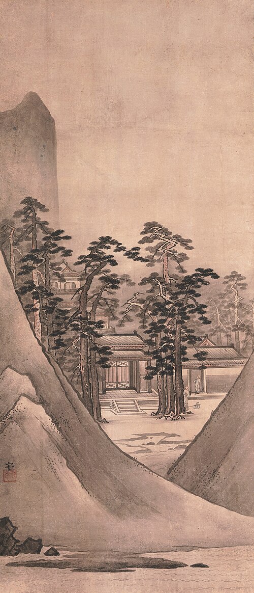 Landscape with Temple, , Kanō Sansetsu