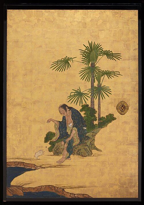 Liu Haichan [right of the set Daoist Immortals], 1646, Kanō Sansetsu