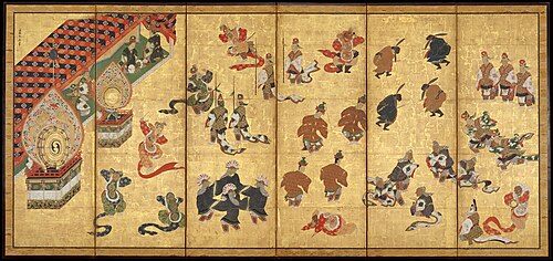 Bugaku Dancers, 1741, Kanō Yasunobu
