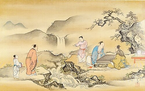 Sages playing Go by the Stream, 1683, Kanō Tsunenobu