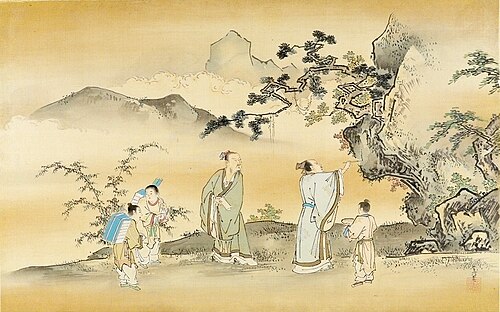 Sage Writing on a Rock, 1683, Kanō Tsunenobu