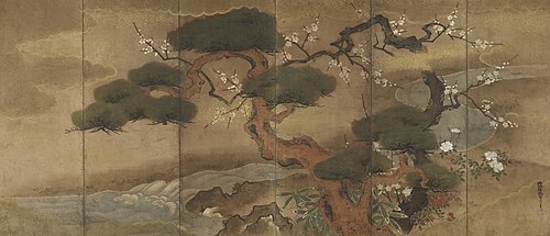 Six panel screen, , Kanō Tsunenobu