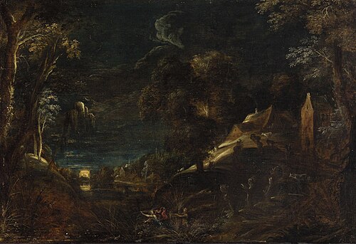 Mondscheinlandschaft mit Pan und Syrinx, , Kerstiaen de Keuninck