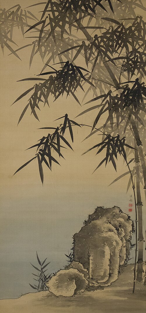Rock and Bamboo (Chikuseki zu), 1731, Ki-en