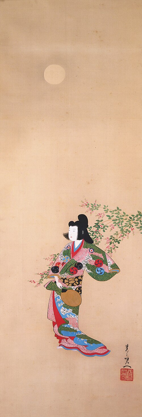 Prostitute Takao with Bush Clover and Moon, , Kiitsu Suzuki