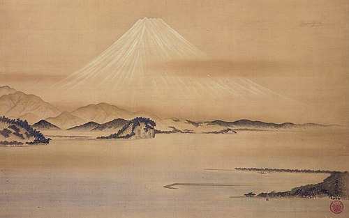 Mount Fuji and the Pines at Miho, , Kiitsu Suzuki