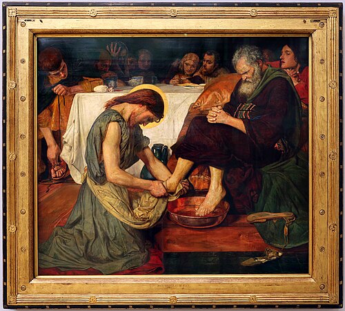 gesù lava i piedi a pietro, 1852, Ford Madox Brown