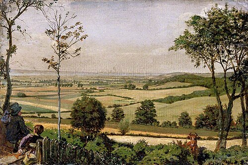 View from Shorn Ridgway, Kent, 1849, Ford Madox Brown