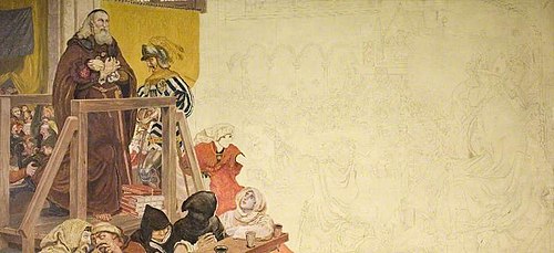 Wycliffe on His Trial, 1892, Ford Madox Brown