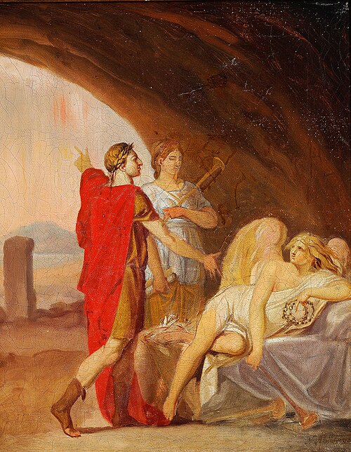 The Prince Royal Frederik awakens the sleeping Fama with the help of Clio. Study., 1783, Nicolai Abraham Abildgaard