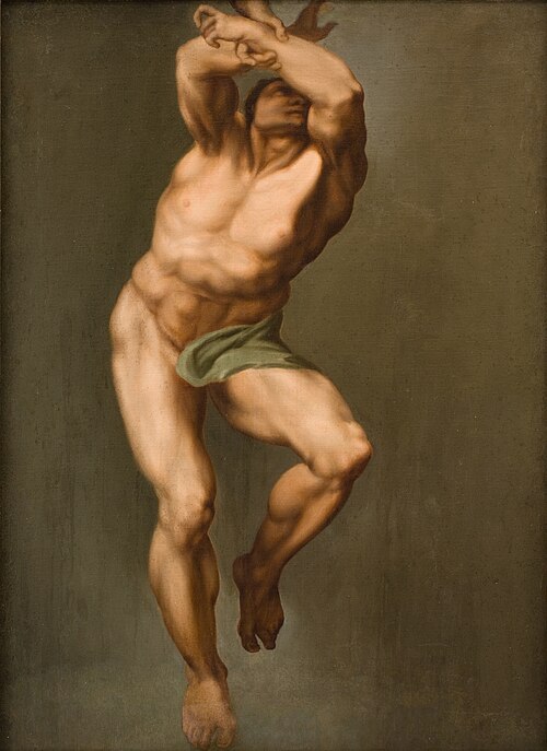 Male Figure. After Michelangelo's "Last Judgement" in the Sistine Chapel, 1774, Nicolai Abraham Abildgaard