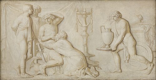 King Priam Pleading with Achilles for the Corpse of Hector, 1794, Nicolai Abraham Abildgaard