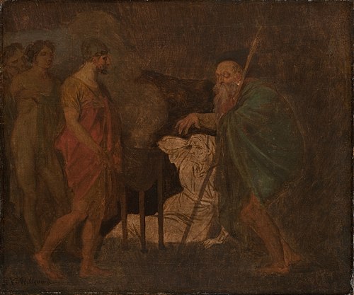 Odysseus Takes Counsel with Teiresias. From Homer´s Odyssey, 1809, Nicolai Abraham Abildgaard