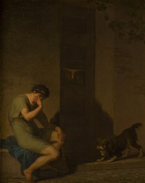 Tibullus Lamenting outside the Door of his Beloved, 1808, Nicolai Abraham Abildgaard