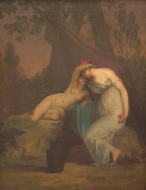 The Greek Poet Sappho and the Girl from Mytilene, 1809, Nicolai Abraham Abildgaard