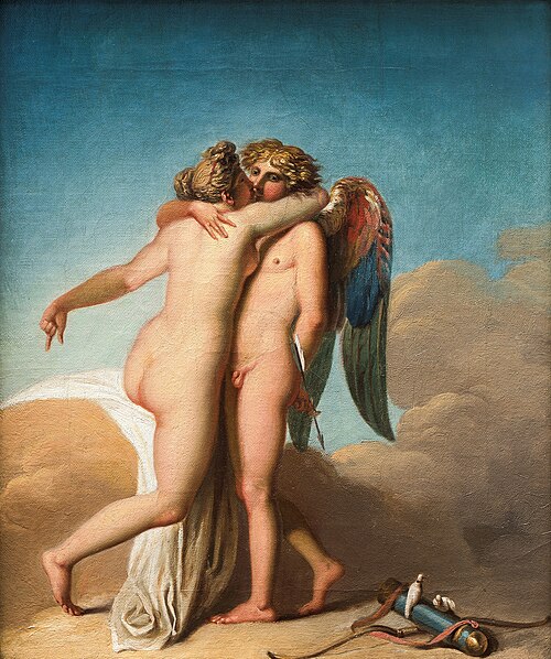 Amor and Psyche embracing each other, , Nicolai Abraham Abildgaard