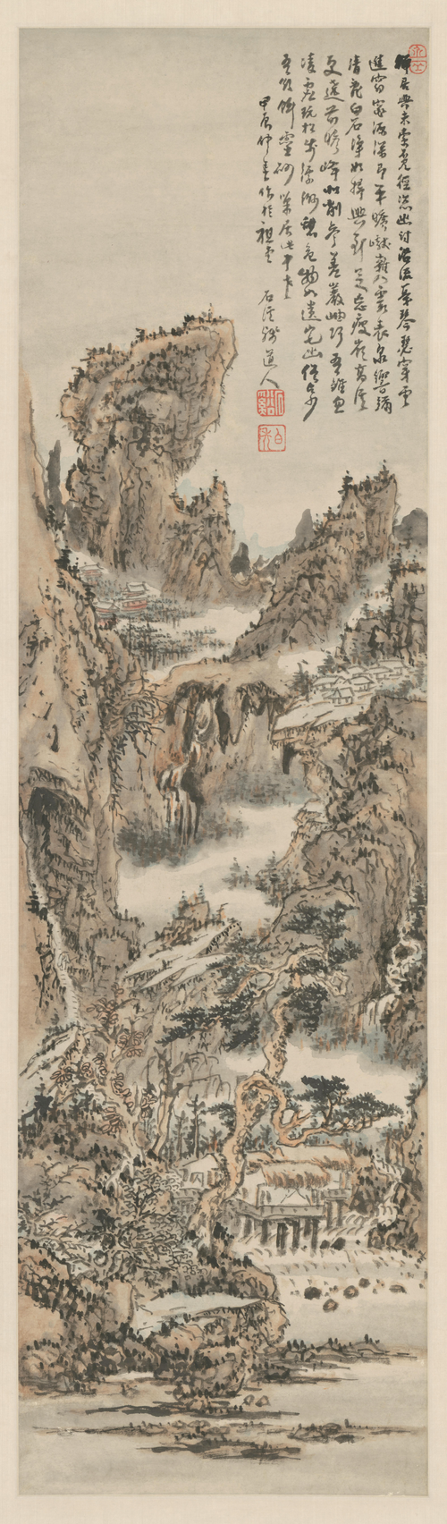 髡残云洞流泉图轴, , Kun Can