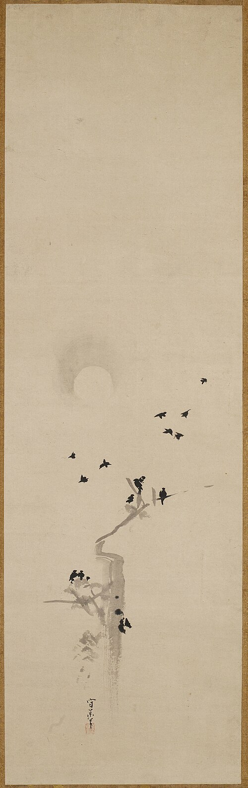 Flock of Crows, 1695, Kusumi Morikage