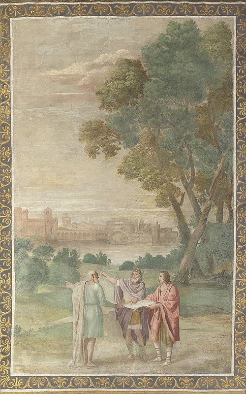 Apollo and Neptune advising Laomedon on the Building of Troy, 1616, Le Dominiquin