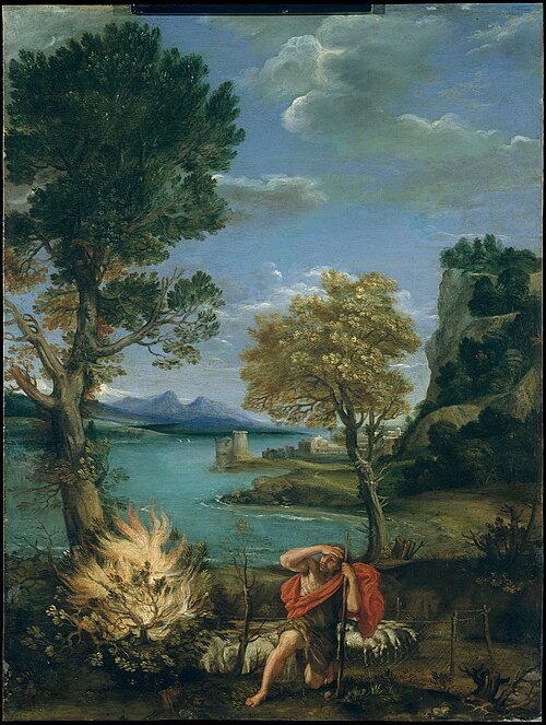 Landscape with Moses and the Burning Bush, 1610, Le Dominiquin