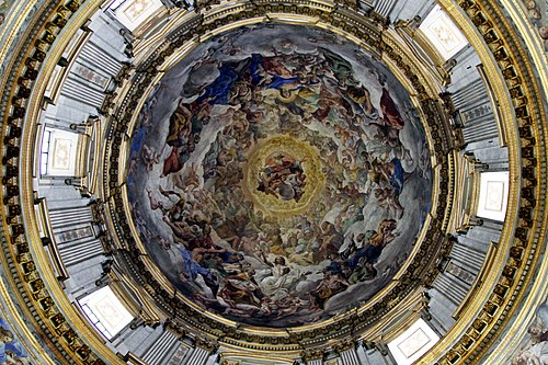 frescos in the dome of the royal chapel of San Gennaro, 1525, Domenichino
