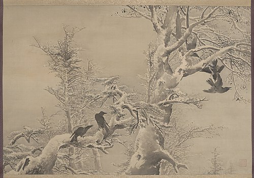 Five Crows in a Snowy Tree, , Kōno Bairei