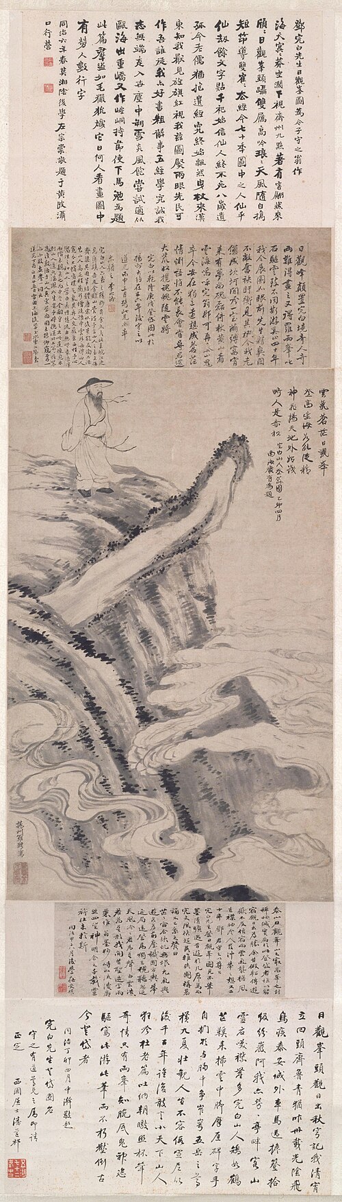 罗聘邓石如登岱图轴, , Luo Ping