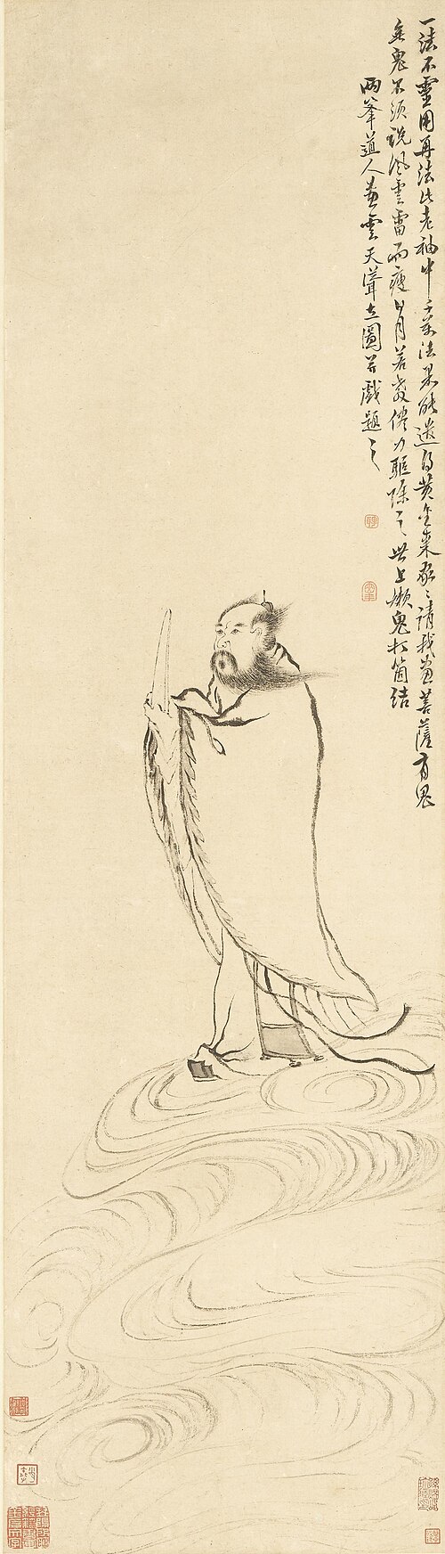 清 罗聘张天师像轴, , Luo Ping