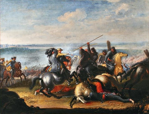 Charles X Gustav in skirmish with Polish Tatars at the battle of Warsaw, July 29, 1656., 1684, Johann Philipp Lemke