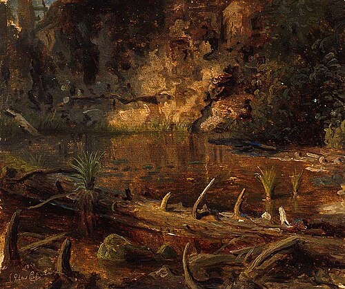 Study of a fallen Tree. Copy after Cappelen, Inv.No. 289-1, 1854, Erik Bodom