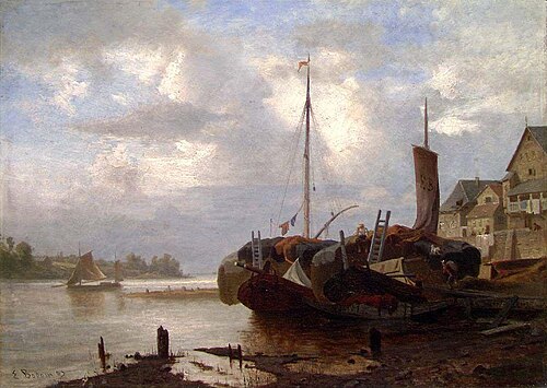 Havneparti, 1865, Erik Bodom