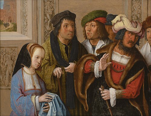 Potiphar's Wife Displays Joseph's Garment, 1512, Lucas van Leyden