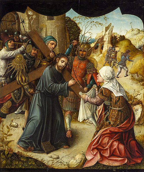 Bearing of the Cross with St. Veronica, 1510, Lucas van Leyden