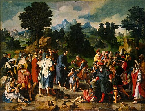 Healing of Blind Man of Jericho (triptych), 1531, Lucas van Leyden
