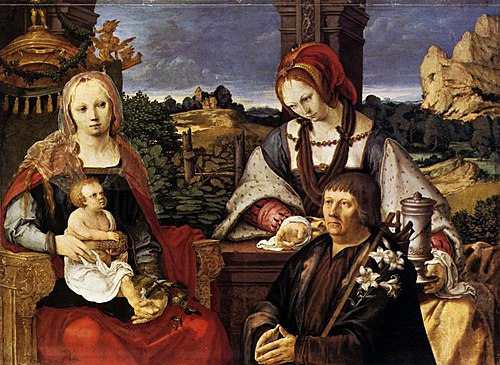 Mary with Child, St. Maria Magdalena and founder (separate outside, Inv. No. 7713), 1522, Lucas van Leyden