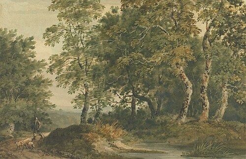 Landscape with a Man Driving Sheep, , Thomas Barker