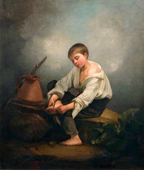 A Boy Extracting a Thorn from His Foot, 1810, Thomas Barker